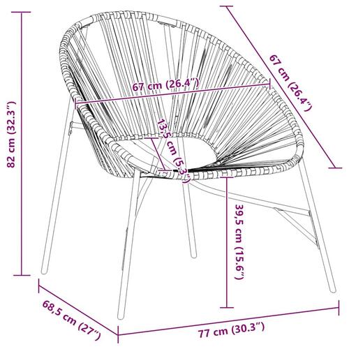 Havestolssæt 3 stk. polyrattan sort