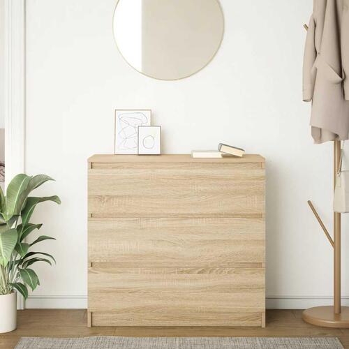 Skænk 80x35x76 cm konstrueret træ sonoma-eg