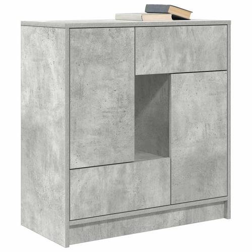 Skænk med skuffer og låger 70,5x34x74,5 cm betongrå