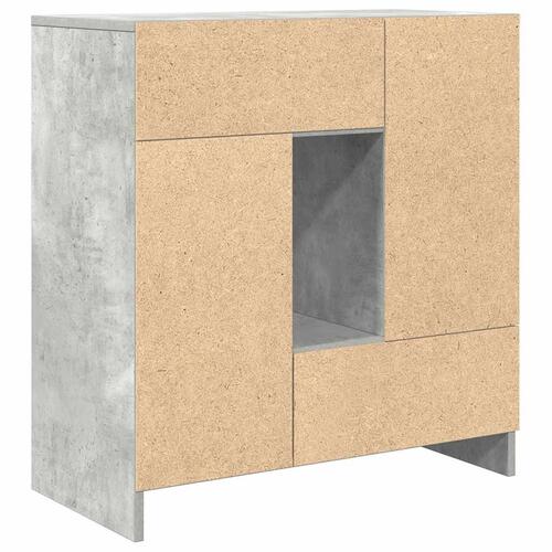 Skænk med skuffer og låger 70,5x34x74,5 cm betongrå