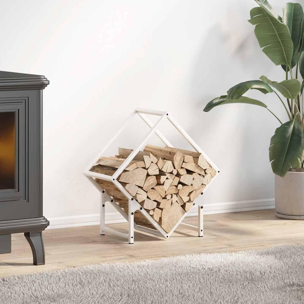 Brændestativ Koldvalset Stål - Hvid / 50 x 25 x 50 cm