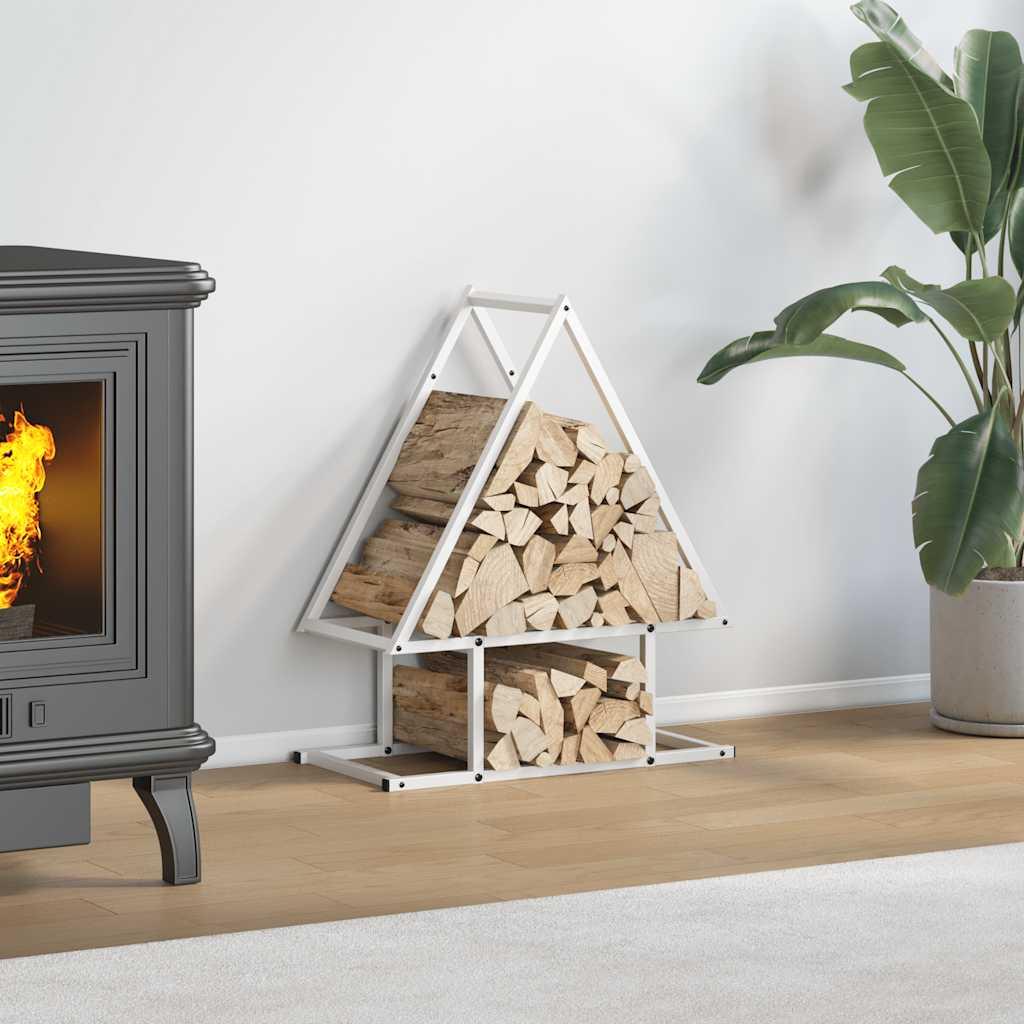 Brændestativ Koldvalset Stål - Hvid / 50 x 25 x 60 cm