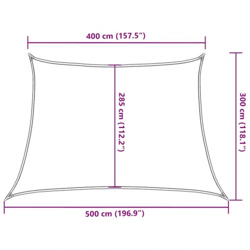 Solsejl 4/5x3 m 160 g/m² trapezformet HDPE blå