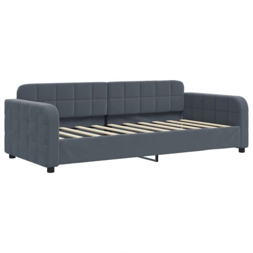 Daybed 90x190 cm i velour - mørkegrå sovesofa