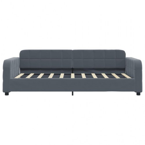 Daybed 90x190 cm i velour - mørkegrå sovesofa