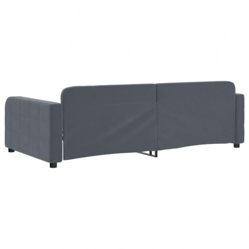 Daybed 90x190 cm i velour - mørkegrå sovesofa