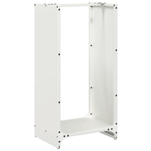 Brændestativ 40x30x80 cm koldvalset stål hvid