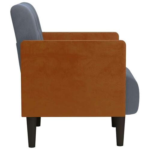 Sofastol med armlæn 55 cm fløjl mørkegrå