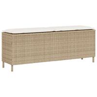 Havebænk med hynde 110x30x40,5 cm polyrattan beige