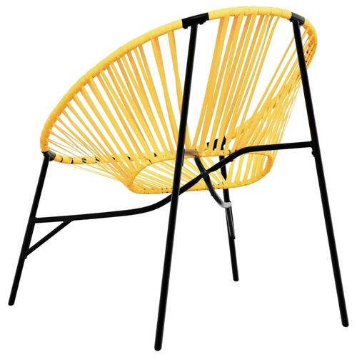 Havestolssæt 3 stk. polyrattan sort og gul
