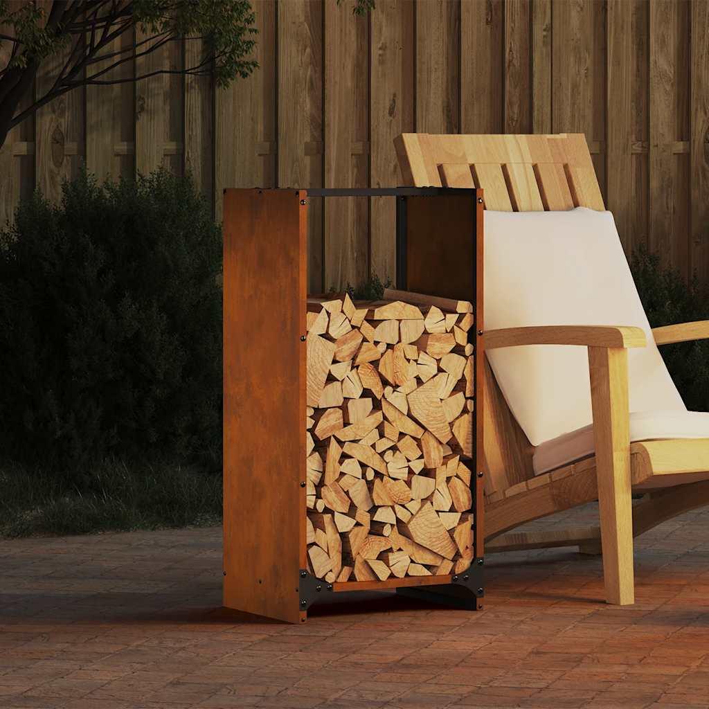 Brændestativ 40x30x80 cm forvitringsstål billede