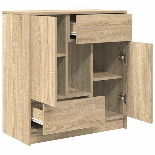 Skænk med skuffer og låger 70,5x34x74,5 cm sonoma-eg