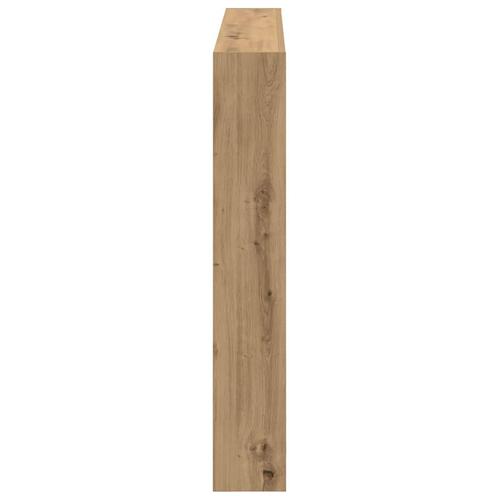 Sengegavl med opbevaring og LED-lys 140x17x102 cm kunsteg