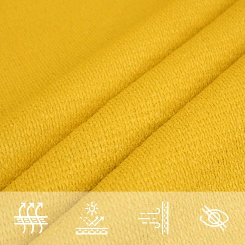 Solsejl 160 g/m² - firkantet 6 × 6 m, gul, HDPE
