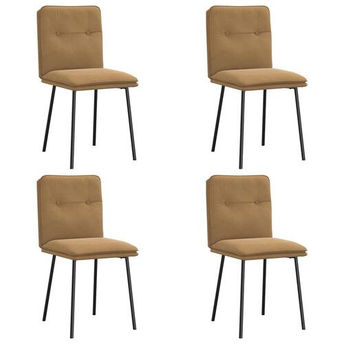 Spisebordsstole 4 stk. velour brun