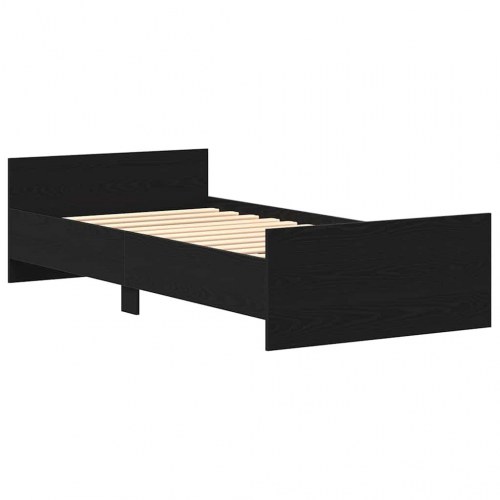 Sengeramme 100×200 cm i konstrueret træ - sort eg