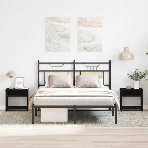 Sengeborde 2 stk. - 40×30×40 cm i konstrueret træ, sort egetræsfarve