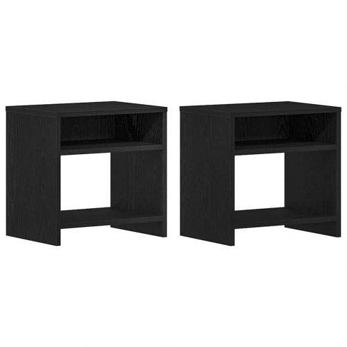 Sengeborde 2 stk. - 40×30×40 cm i konstrueret træ, sort egetræsfarve