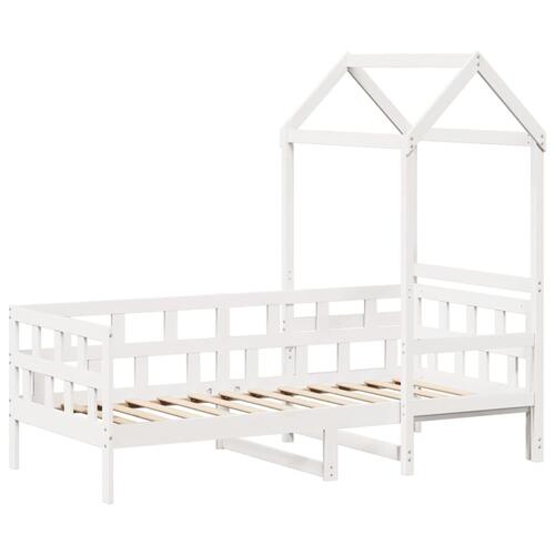 Daybed med tag 90x190 cm massivt fyrretræ hvid