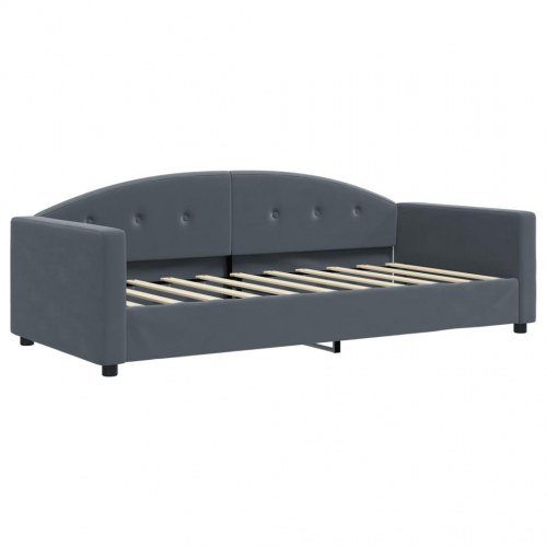 Daybed 90x190 cm i velour - mørkegrå sovesofa