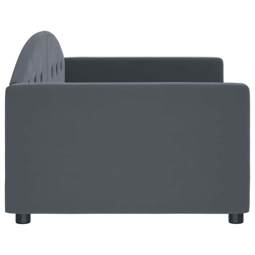 Daybed 90x190 cm i velour - mørkegrå sovesofa