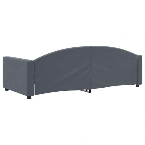 Daybed 90x190 cm i velour - mørkegrå sovesofa