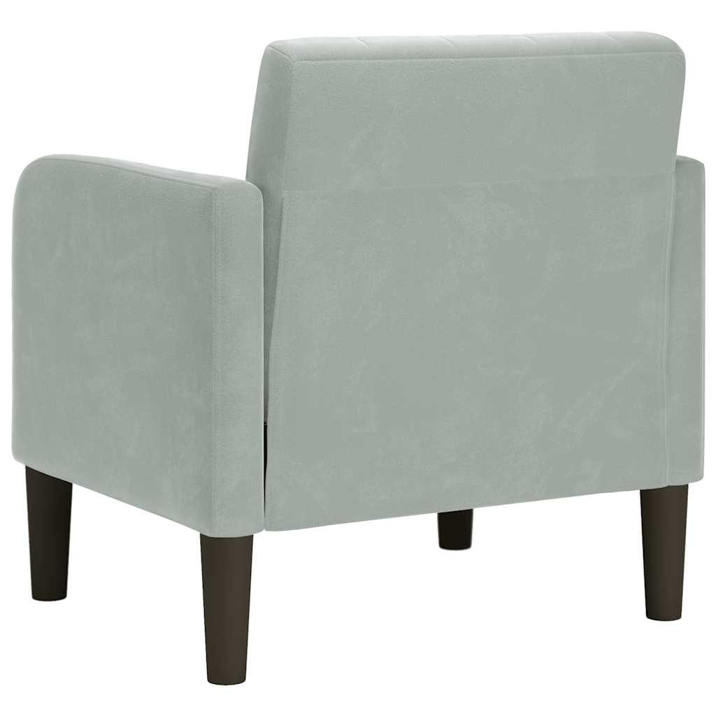 Sofastol med armlæn 54 cm fløjl lysegrå