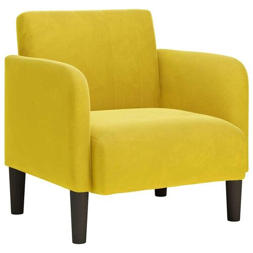 Sofastol med armlæn 54 cm fløjl gul