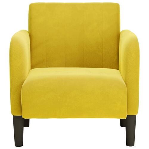 Sofastol med armlæn 54 cm fløjl gul