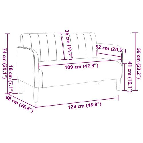 Elskovssofa 109 cm fløjl sort