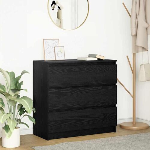 Skænk 80x35x76 cm konstrueret træ sort egetræsfarve