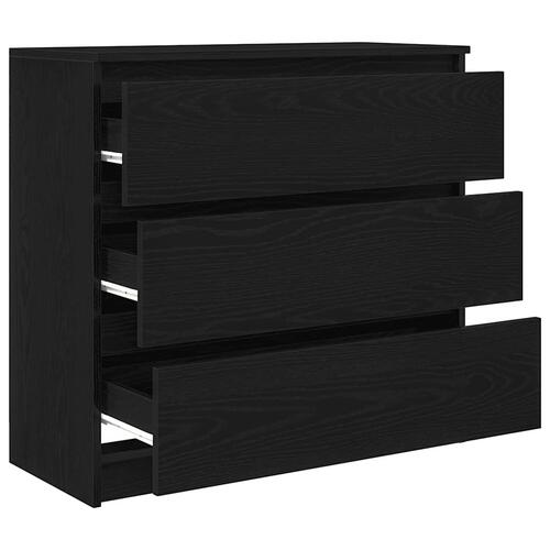 Skænk 80x35x76 cm konstrueret træ sort egetræsfarve