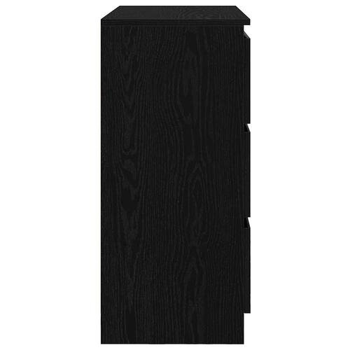 Skænk 80x35x76 cm konstrueret træ sort egetræsfarve