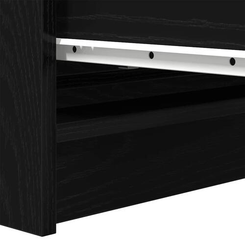 Skænk 80x35x76 cm konstrueret træ sort egetræsfarve