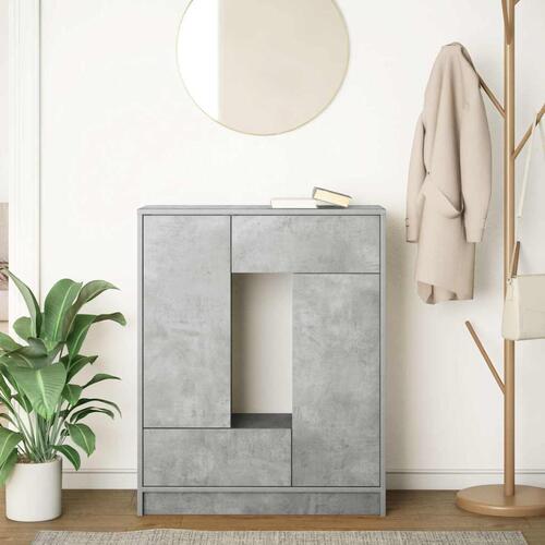 Skænk med skuffer og låger 73x31x90 cm betongrå
