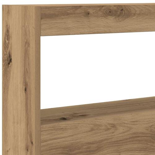 Sengegavl med opbevaring og LED-lys 100x17x102 cm kunsteg