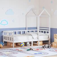 Daybed med tag 80x200 cm massivt fyrretræ hvid