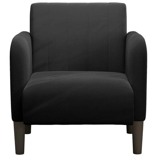 Sofastol med armlæn 54 cm fløjl sort