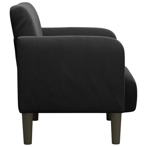 Sofastol med armlæn 54 cm fløjl sort