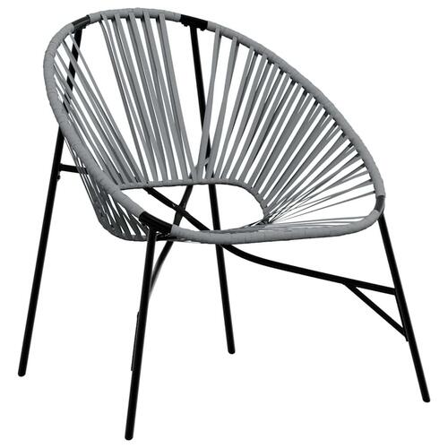 Havestolssæt 3 stk. polyrattan sort og lysegrå