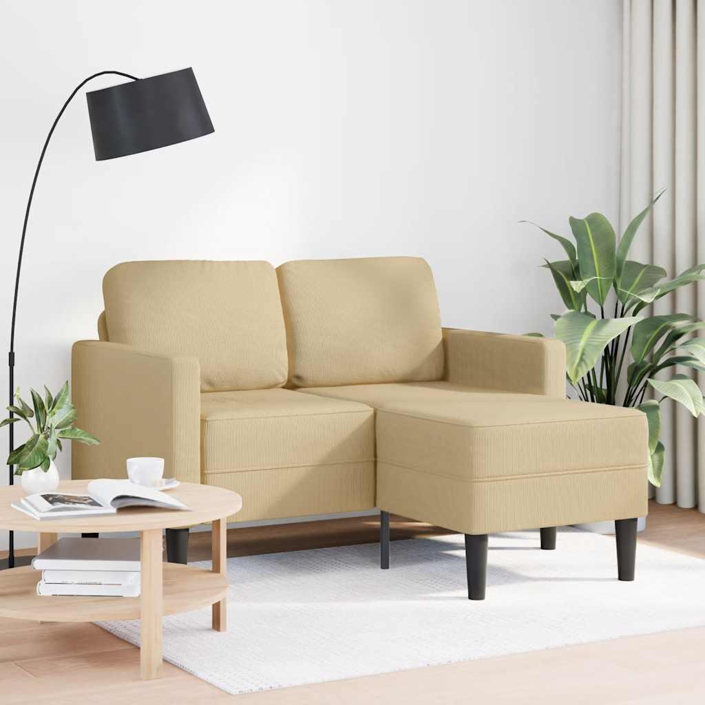 2-Personers Sofa Med Chaiselong L-Formet 125 Cm Linned - Lysegrøn