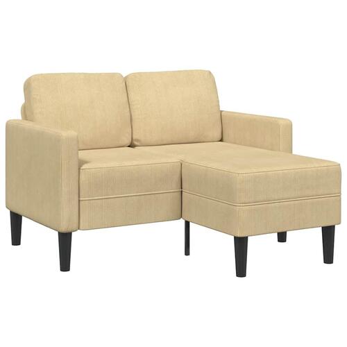 2-personers sofa med chaiselong L-formet 125 cm linned lysegrøn