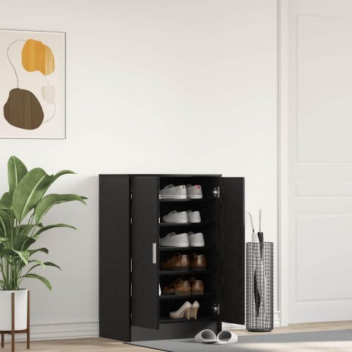 Skoskab 60×35×92 cm i konstrueret træ - sort eg
