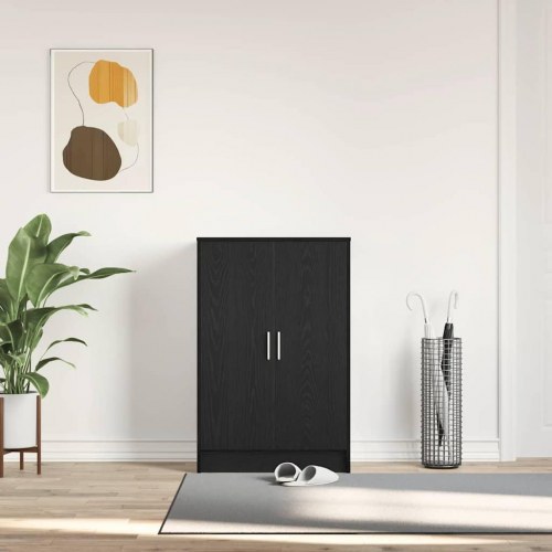 Skoskab 60×35×92 cm i konstrueret træ - sort eg