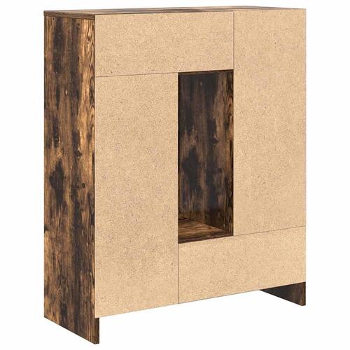Skænk med skuffer og låger 73x31x90 cm røget egetræ