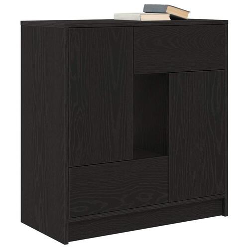 Skænk med skuffer og låger 70,5x34x74,5 cm sort egetræ