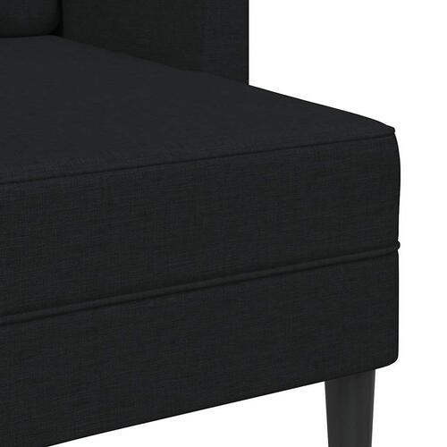 2-personers sofa med chaiselong L-formet 125 cm stof sort