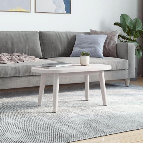 Bordplade 60x30x2,5 cm oval massivt fyrretræ hvid