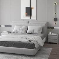 Sengeborde 2 stk. 45x34,5x44,5 cm konstrueret træ grå sonoma-eg