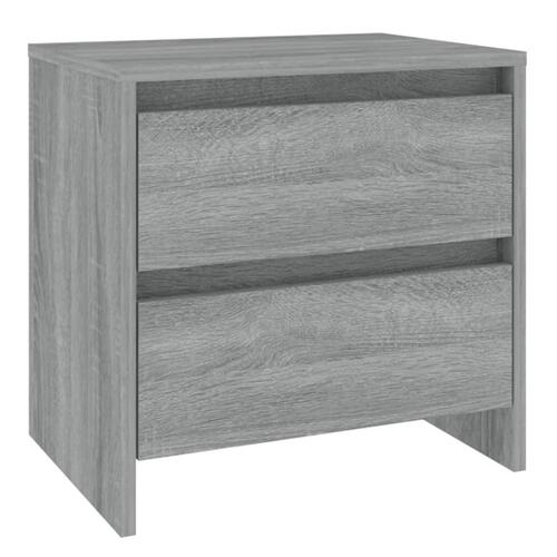 Sengeborde 2 stk. 45x34,5x44,5 cm konstrueret træ grå sonoma-eg